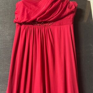 Chic One Shoulder Red Dress